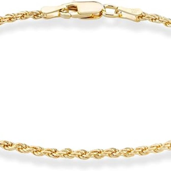 Neiman Marcus Miabella Italian 18K Gold Over Silver 2mm, 3mm Anklet Bracelet - Picture 5 of 5